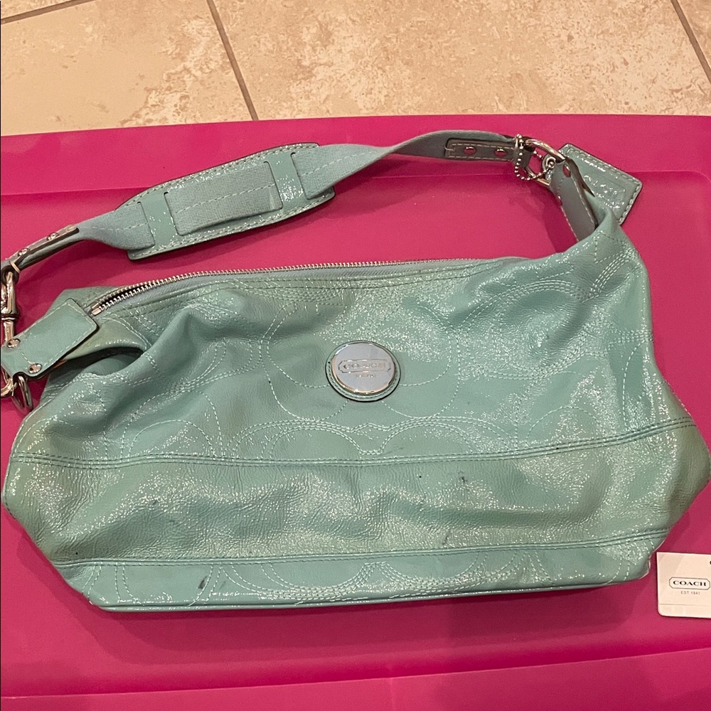Coach Aqua Blue Shoulder Bag